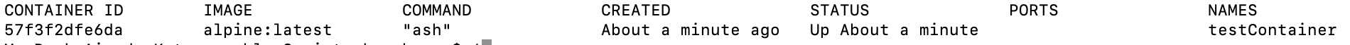 testContainer status is Up